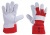 Védőkesztyű, marhahasítékbőr, 10-es méret, szürke/piros